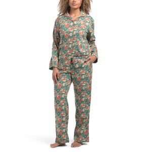 MAHOGANY Red 2pc Cotton Flannel Hey Santa Pajama Set